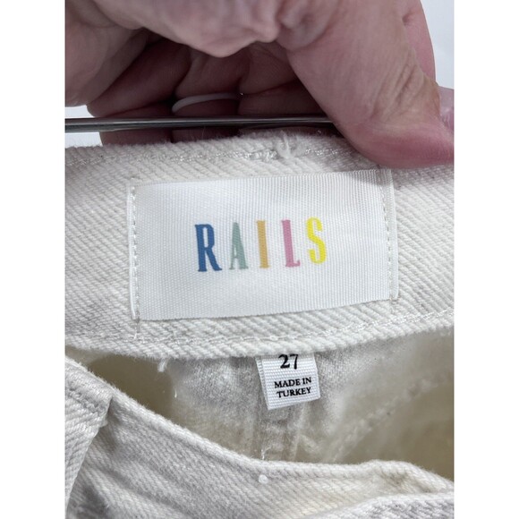 Rails Womens Size 27 The Topanga High Rise Straight White Denim Jeans Pants - Picture 5 of 13